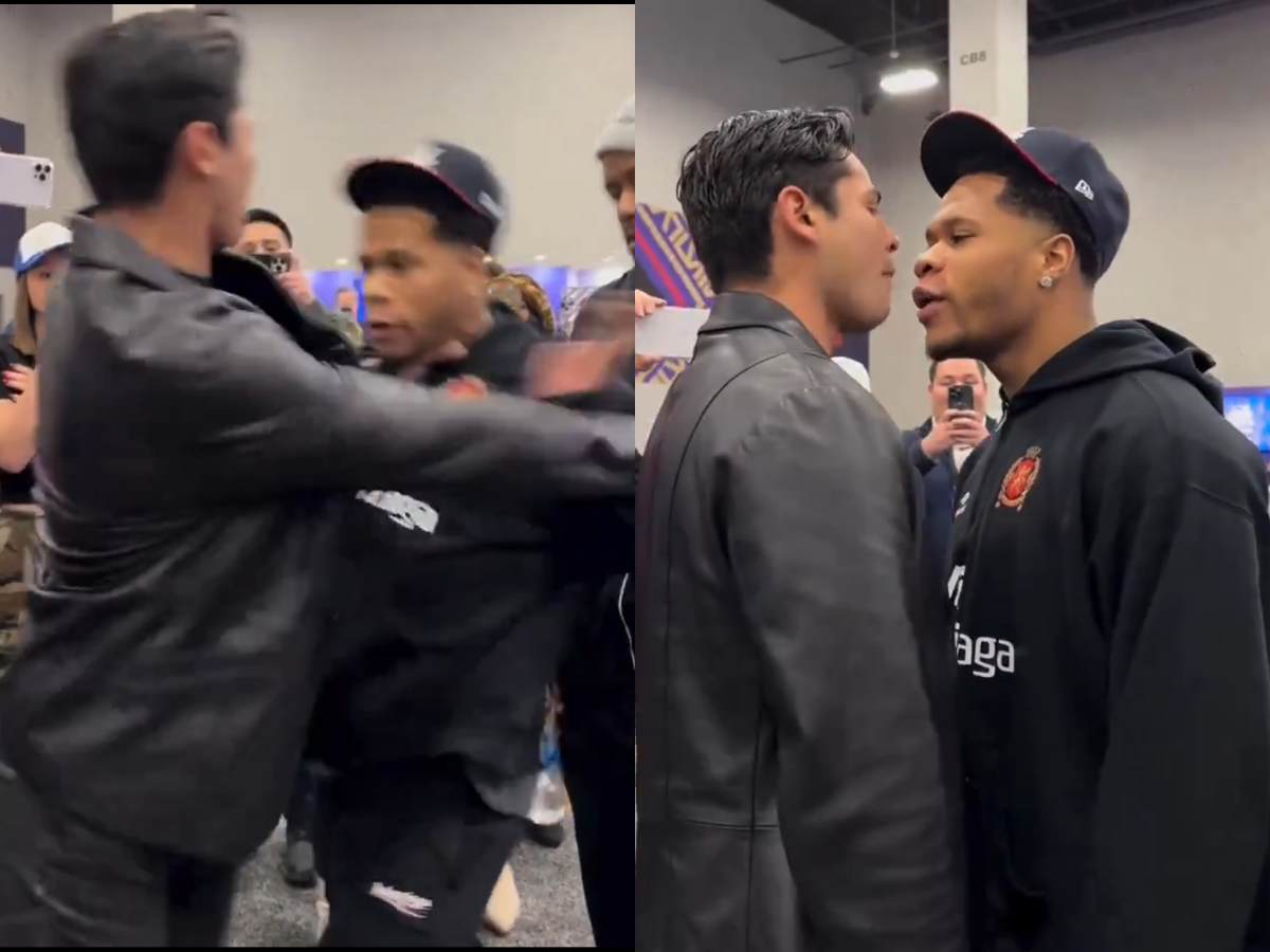 WATCH: “You’re dad is pimping you!” Ryan Garcia and Devin Haney get HEATED in encounter after fight announcement