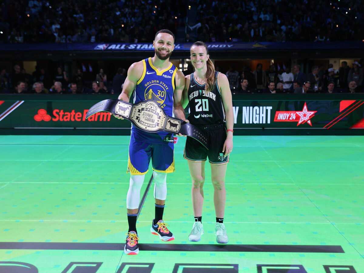 Stephen Curry after winning the 3-point contest against Sabrina Ionescu (Via The Athletic)