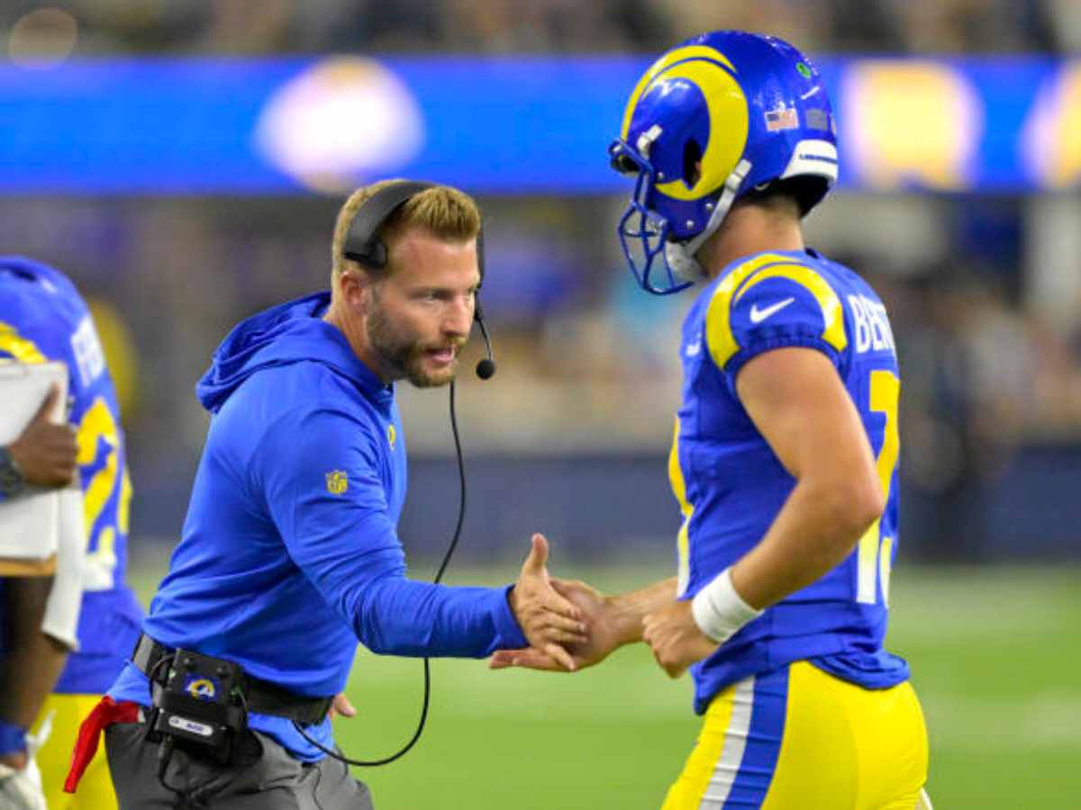 Sean McVay with Stetson Bennett