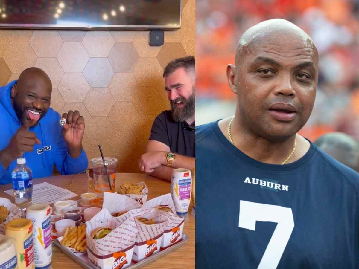 “You know what me and Jason have in common?” Shaquille O’Neal and Jason Kelce HILARIOUSLY taunt Charles Barkley in unexpected crossover