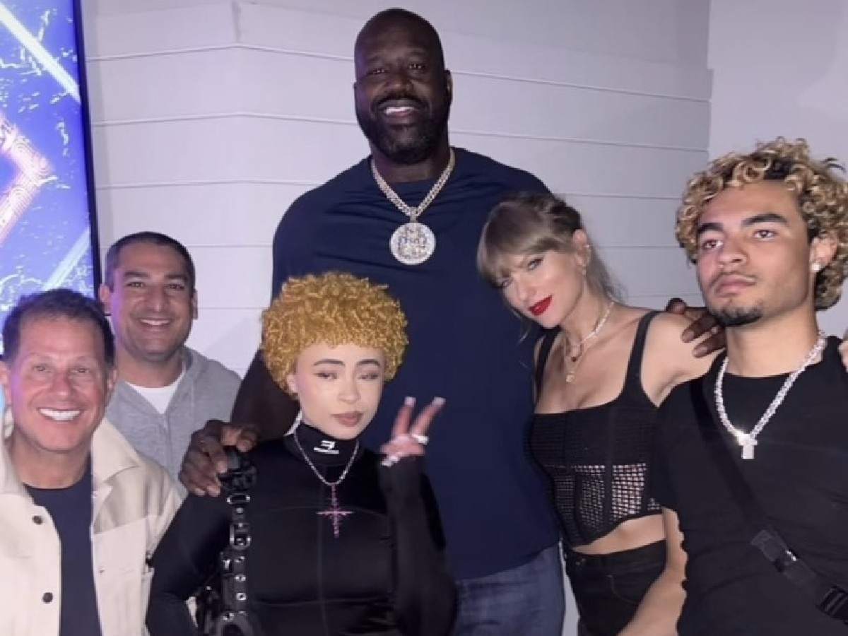 Shaquille O'Neal met Taylor Swift, Ice Spice, Quavo and Jamie Salter during the Super Bowl LVIII