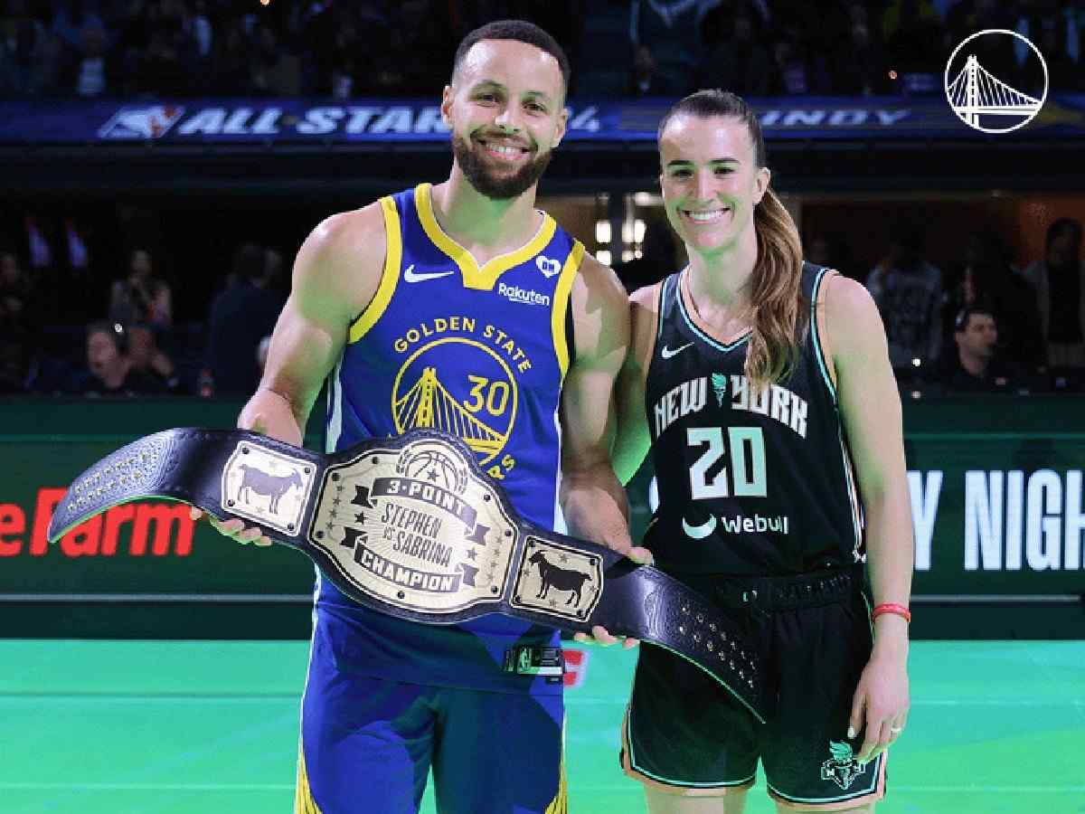 Stephen Curry won the ultimate 3-point competition against Sabrina Ionescu (Golden State Warriors on X)