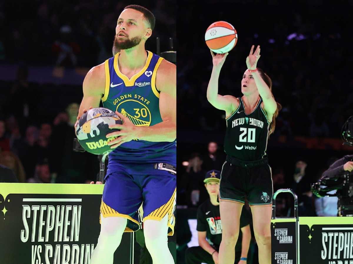 Stephen Curry and Sabrina Ionescu faced off in the first male vs female shootout in basketball history