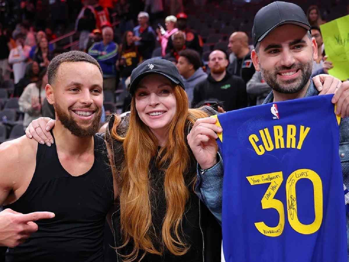 Stephen Curry with Hollywood actor Lindsay Lohan and her husband