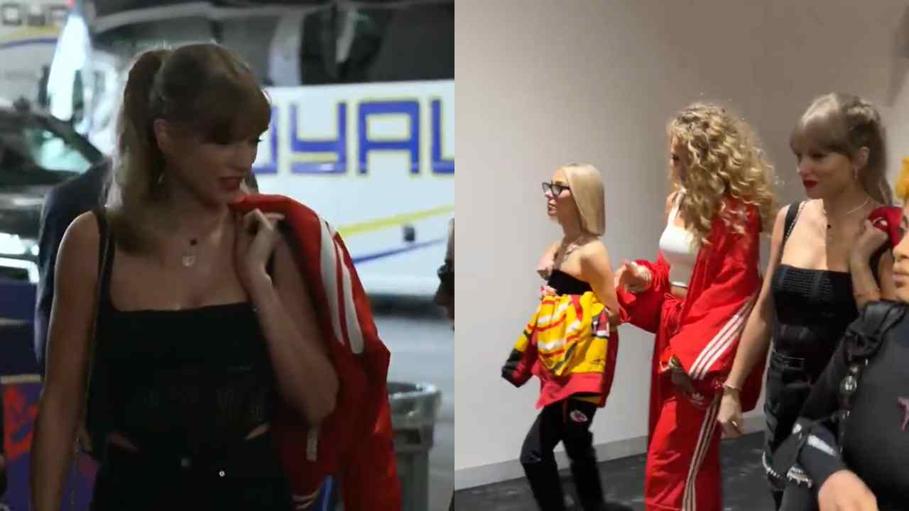 WATCH: Slaying in all-black, Taylor Swift’s ‘hot avatar’ for supporting her boyfriend Travis Kelce at Super Bowl goes viral as she arrives with Ice Spice and Blake Lively