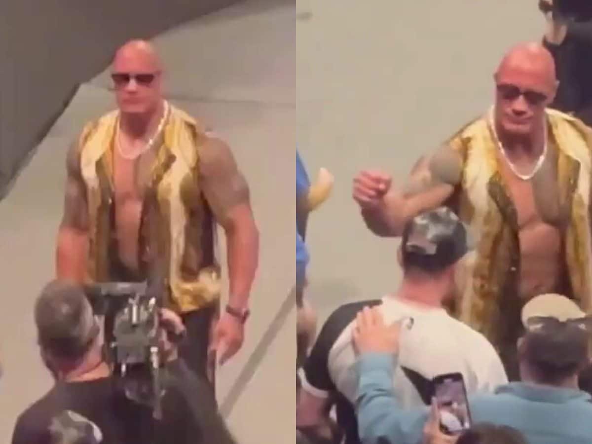 WATCH: The Rock caught breaking character after fiery rant on SmackDown in fan footage 