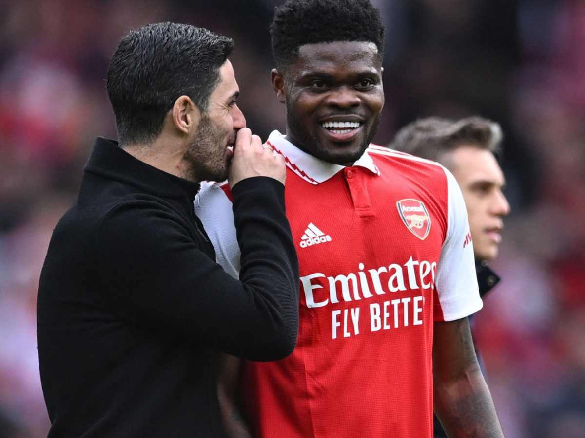 Thomas Partey and Mikel Arteta