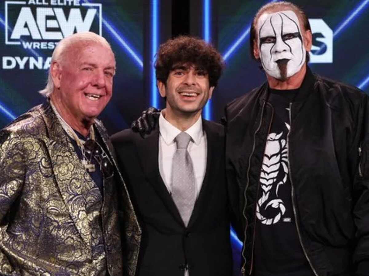 Ric Flair, Tony Khan, and Sting