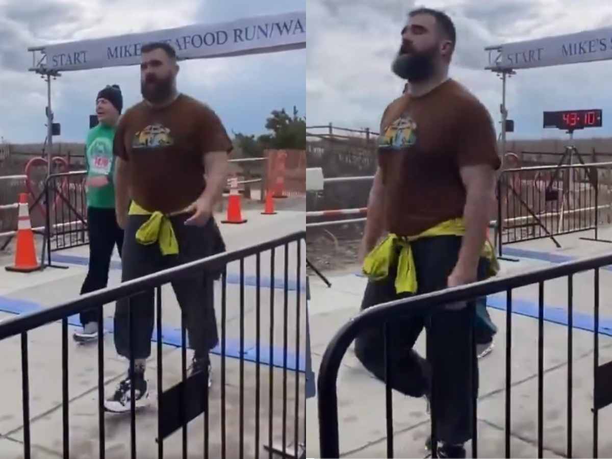 WATCH: Jason Kelce, amid heavy retirement talks, runs 5k to raise money for autism