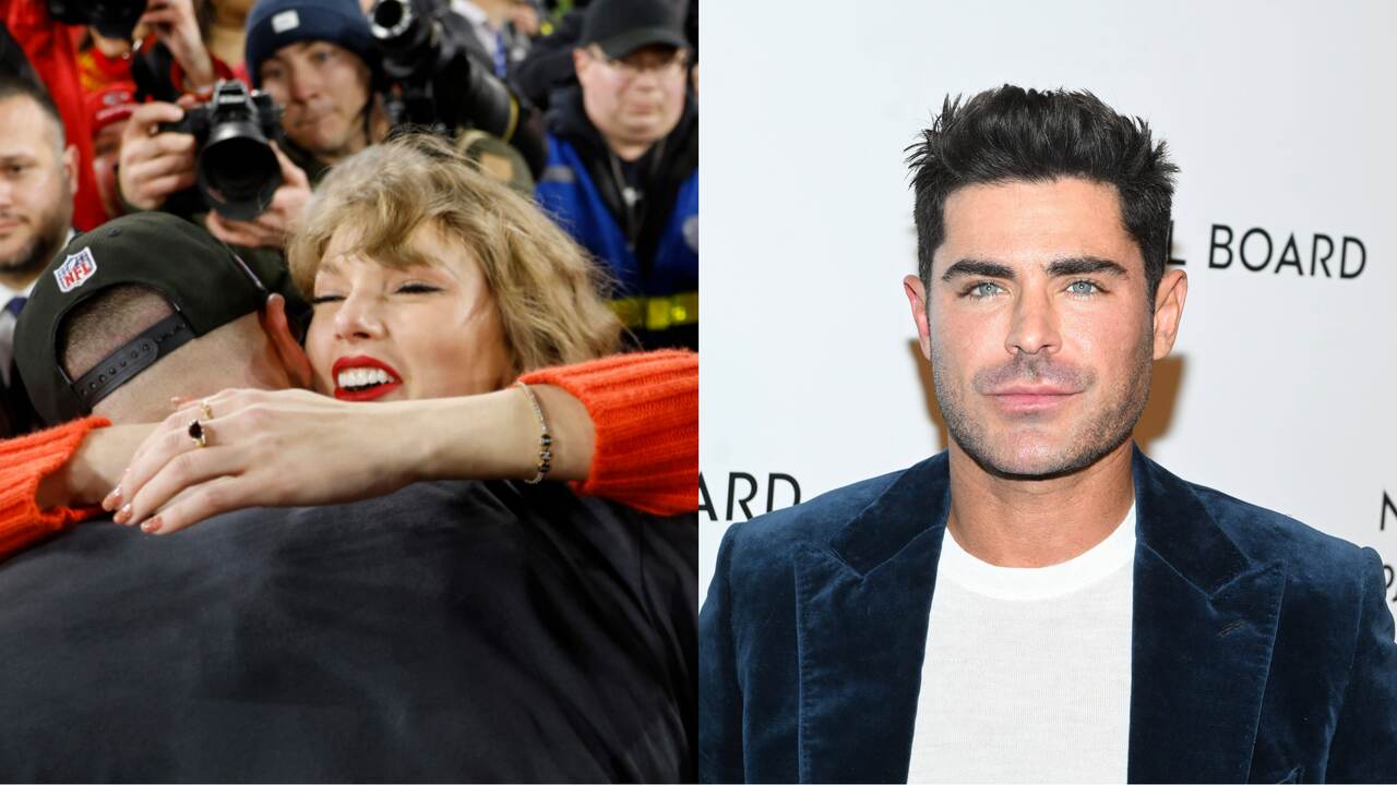 Zac Efron has a ‘stoked’ reaction to Travis Kelce and Taylor Swift’s relationship drawing High School Musical comparisons from fans