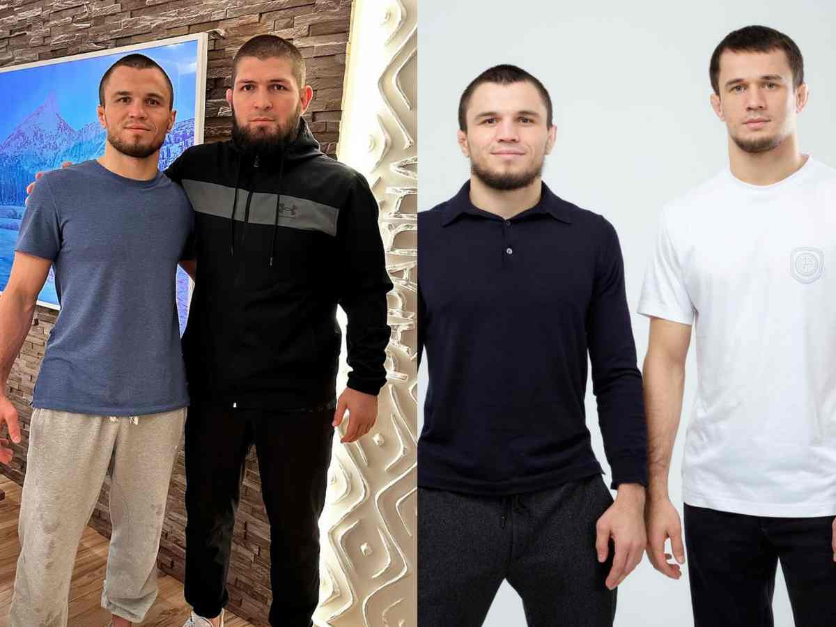 Umar Nurmagomedov with brother Usman and cousin Khabib