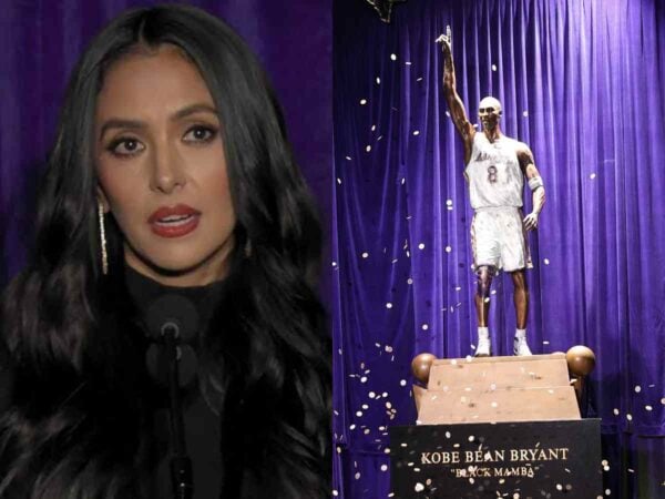 Vanessa Bryant and the Late Kobe Bryant statue