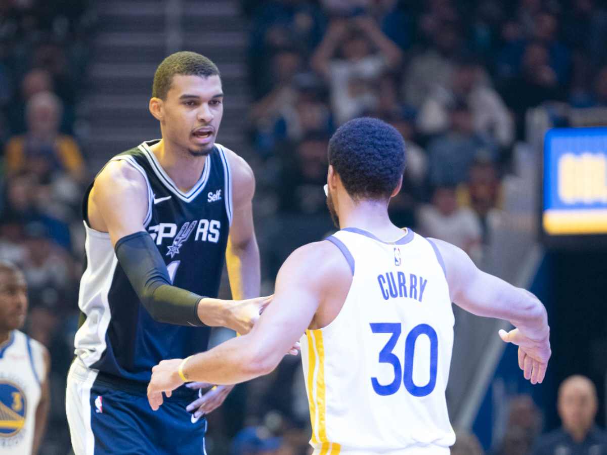 Spurs Victor Wembanyama and Warriors Steph Curry