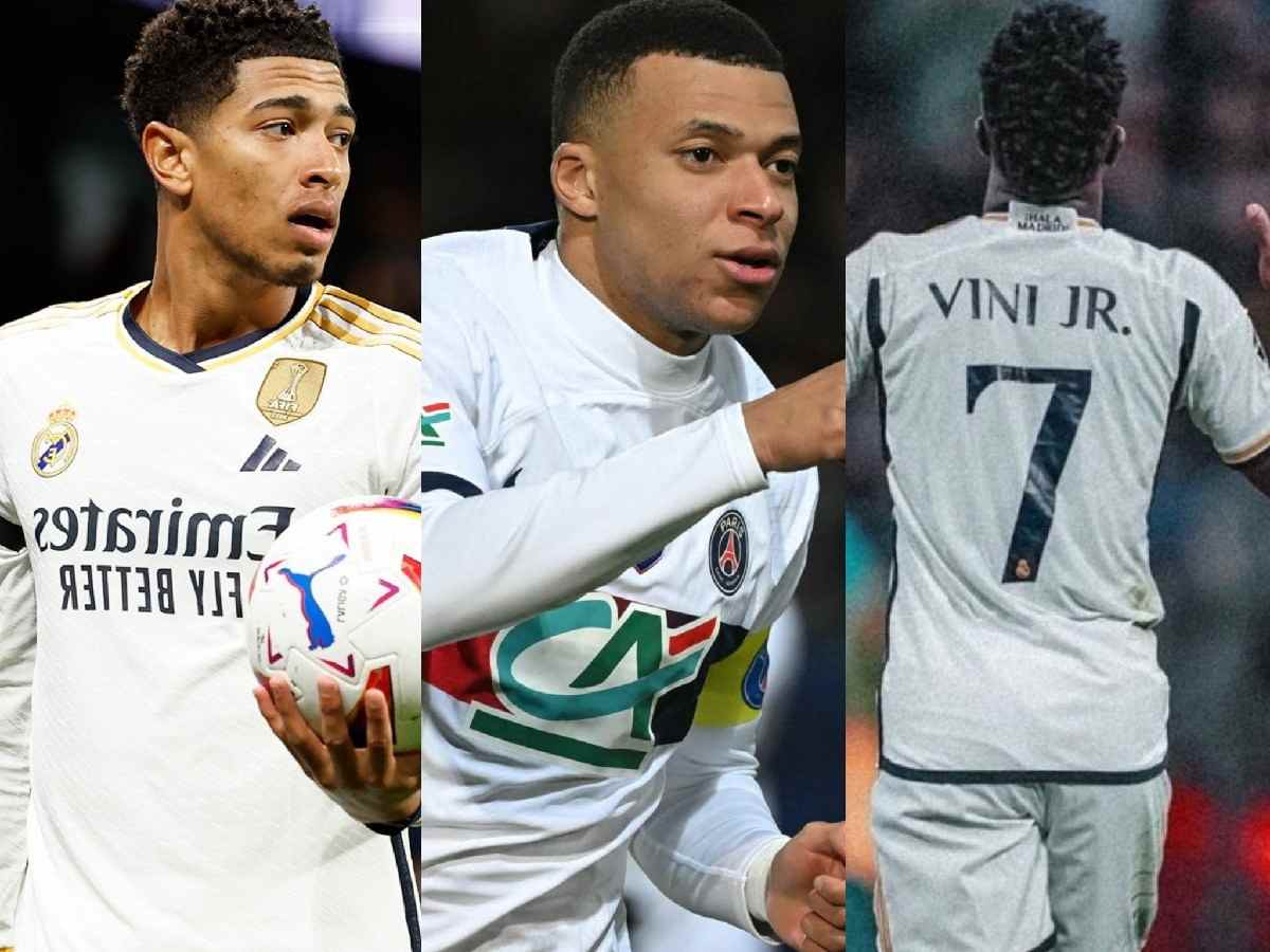 Kylian Mbappe, Jude Bellingham and Vinicius Jr.