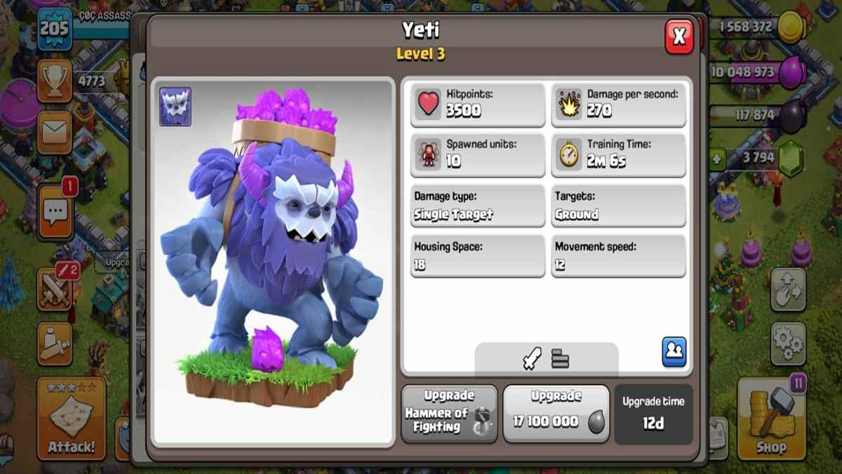 Yeti Clash of Clans