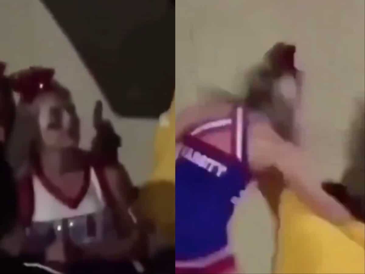 WATCH: “Shieldmaiden in former life” – Cheerleader show INSANE heart in an MMA-style street fight against bigger opponent