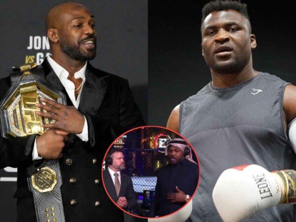 Jon Jones and Francis Ngannou trade verbal jabs at each other at the PFL vs. Bellator event