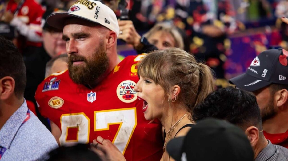 WATCH: Travis Kelce giving girlfriend Taylor Swift his jacket like a 'gentleman' after Super Bowl after-party beside a drunk Jason Kelce breaks the internet