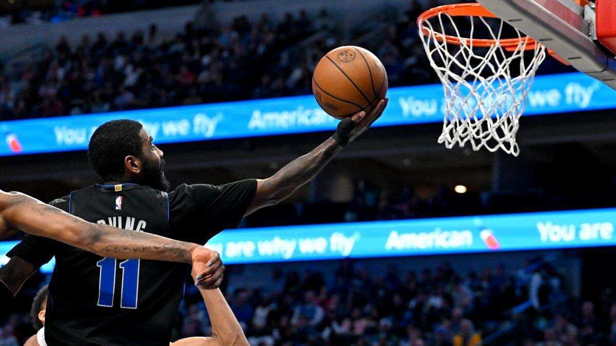 “Big fella said that was a lucky shot!” Kyrie Irving laughs off 7’4” Victor Wembanyama dismissing INSANE shot over his head