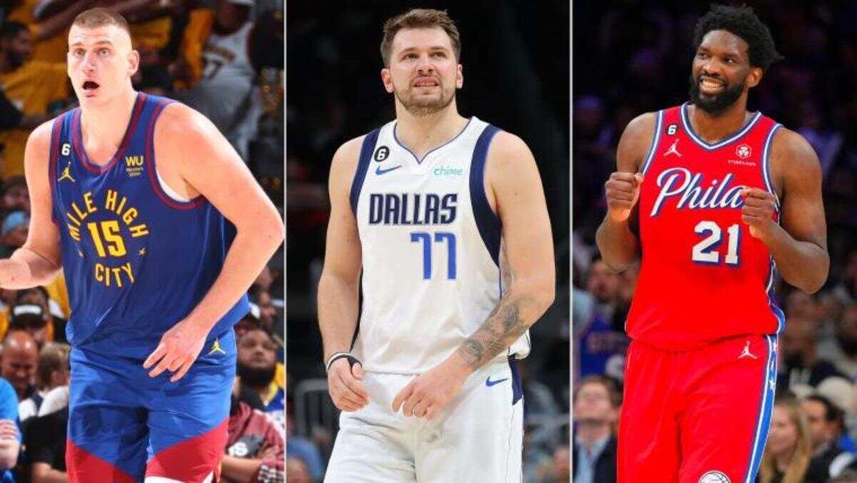 Nikola Jokicm Luka Doncic and Joel Embiid who all three are favorites for the MVP award for 2024 (Via Sporting News) 