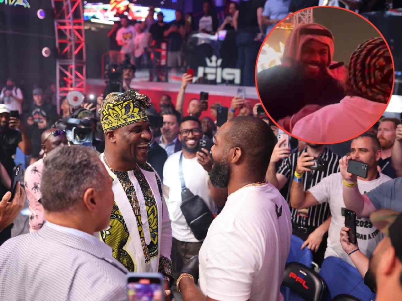 “Sober, mature Jones is not bad” – Jon Jones embracing Francis Ngannou’s mother despite rivalry in wholesome video goes viral leaving fans emotional