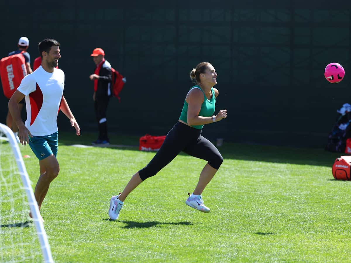 WATCH: Novak Djokovic and Aryna Sabalenka are back together in practice and they’re stealing our hearts, again!