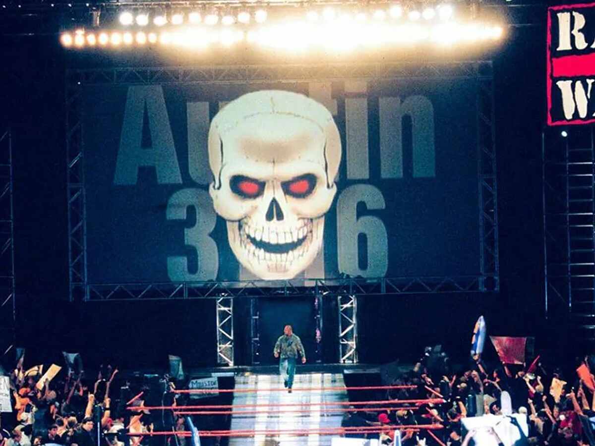 Stone Cold Steve Austin entrance during the Attitude Era