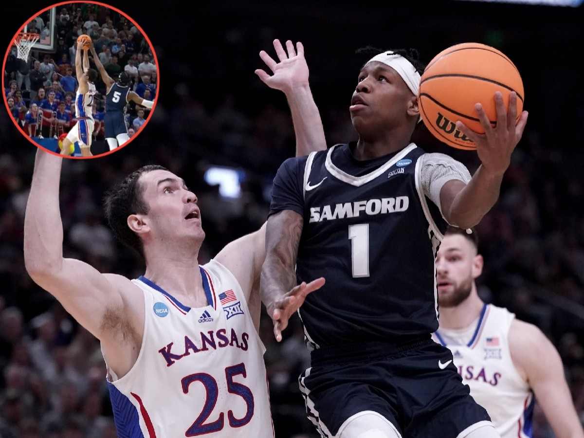 WATCH: “Stop rigging games for Kansas!” NCAA referees make controversial foul call against 13-seed Samford; basketball world erupts