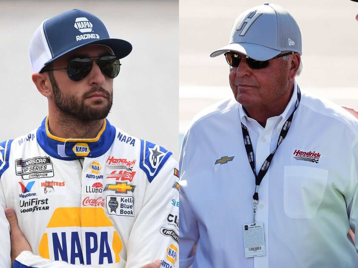 Chase Elliott and Rick Hendrick