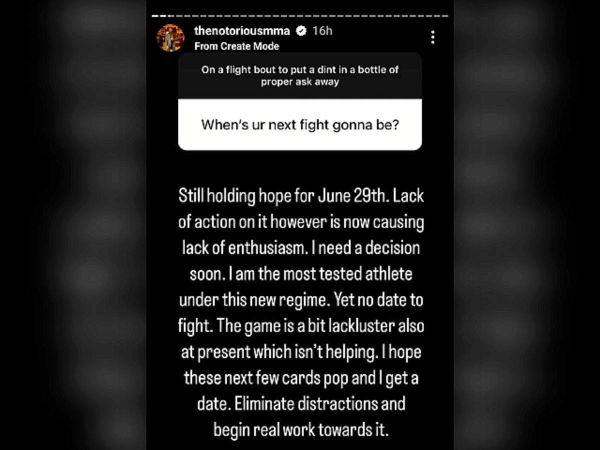 Conor McGregor claims to be under the DFSI regime