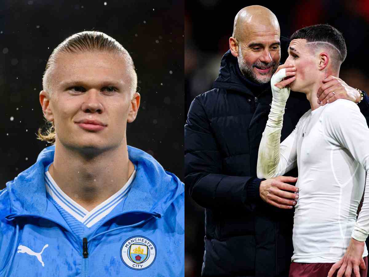 Erling Haaland, Phil Foden and Pep Guardiola