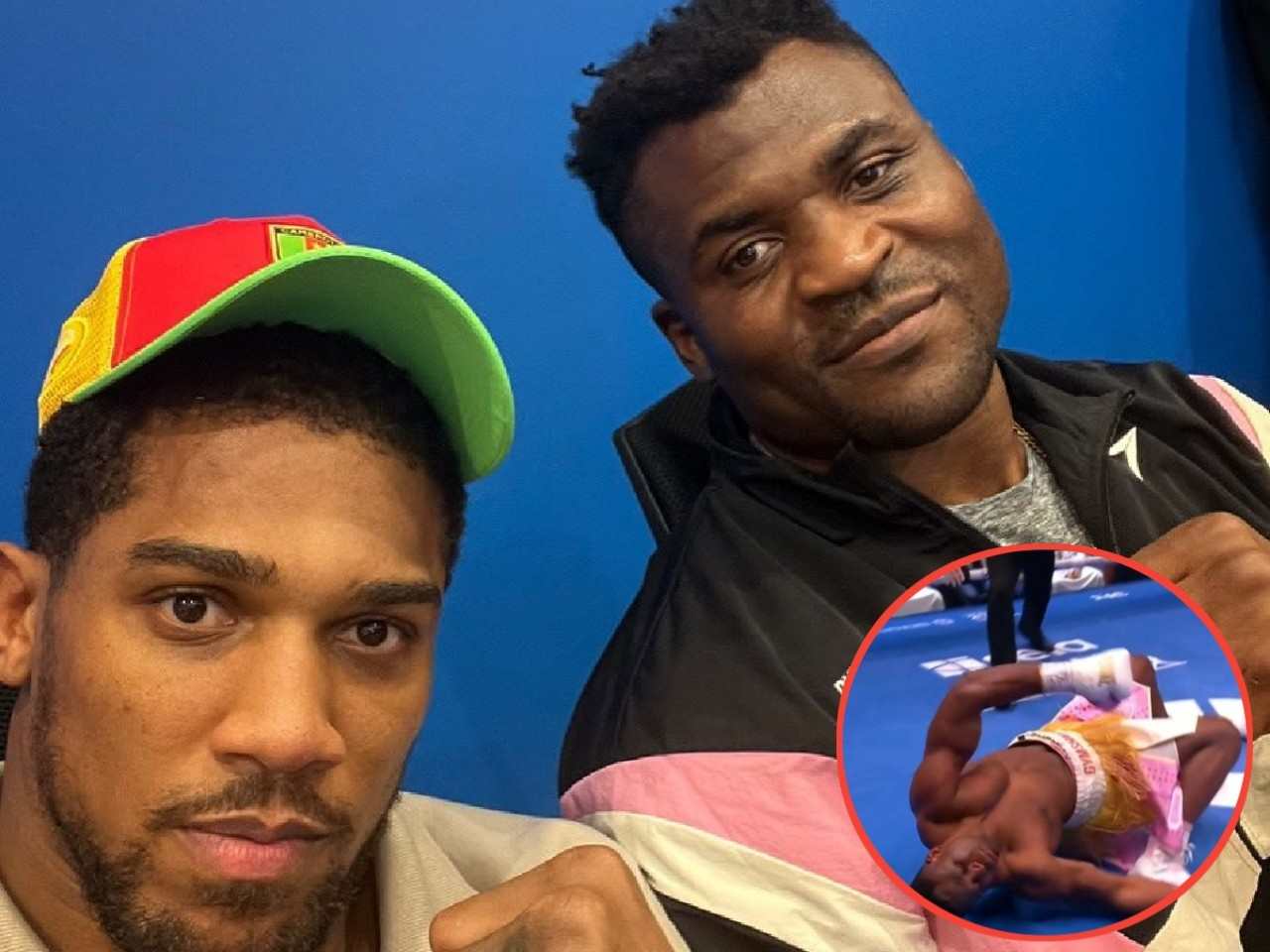 “I don’t feel any pain…” Francis Ngannou sportingly jokes about devastating loss after Anthony Joshua KO