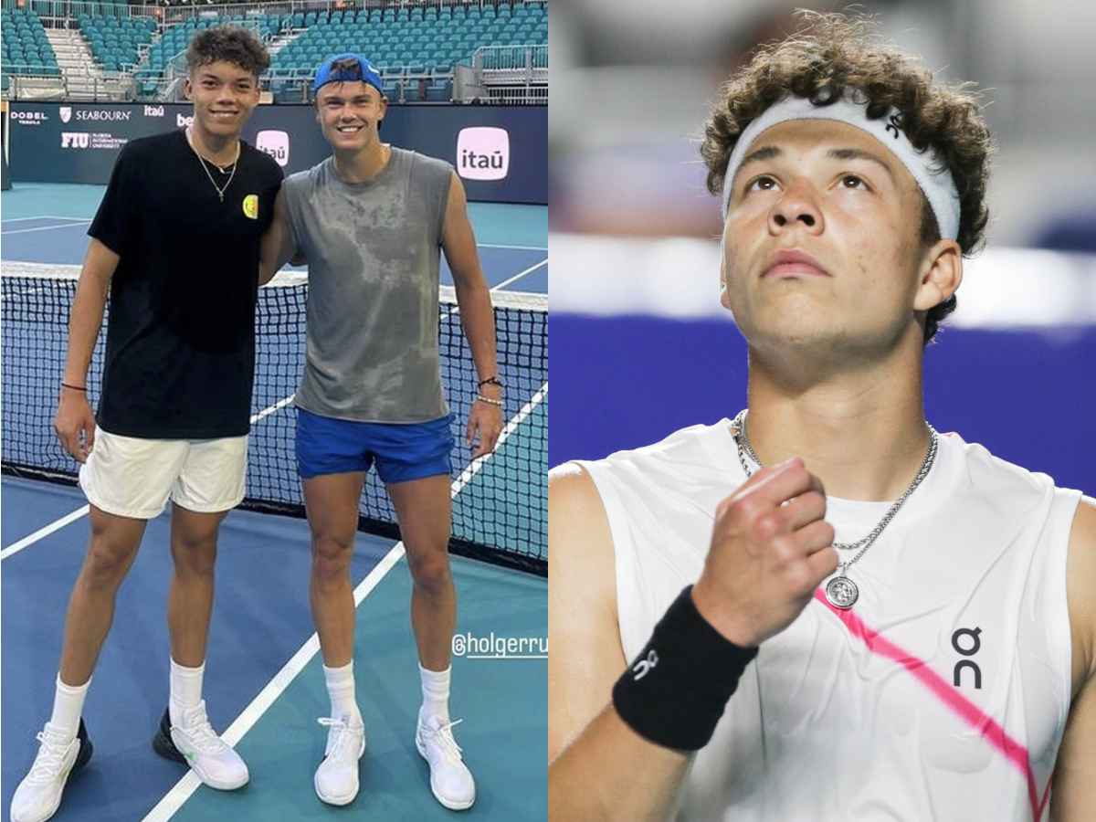 “That’s that guy who disrespected Djokovic at the USO”- 16-year-old Ben Shelton lookalike breaks the internet after wildcard entry in Miami after years of training with Carlos Alcaraz