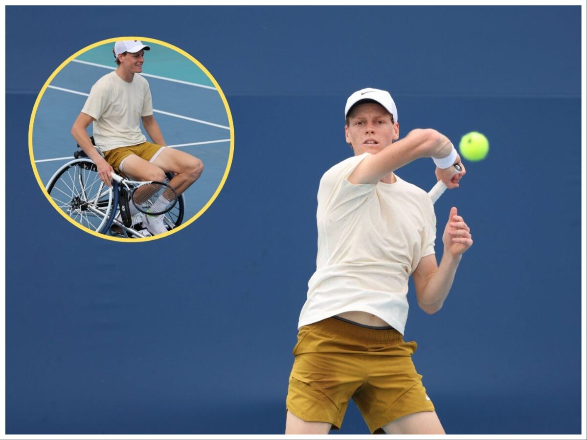 WATCH: Jannik Sinner takes to wheelchair tennis in Miami replicating yet another Novak Djokovic feat