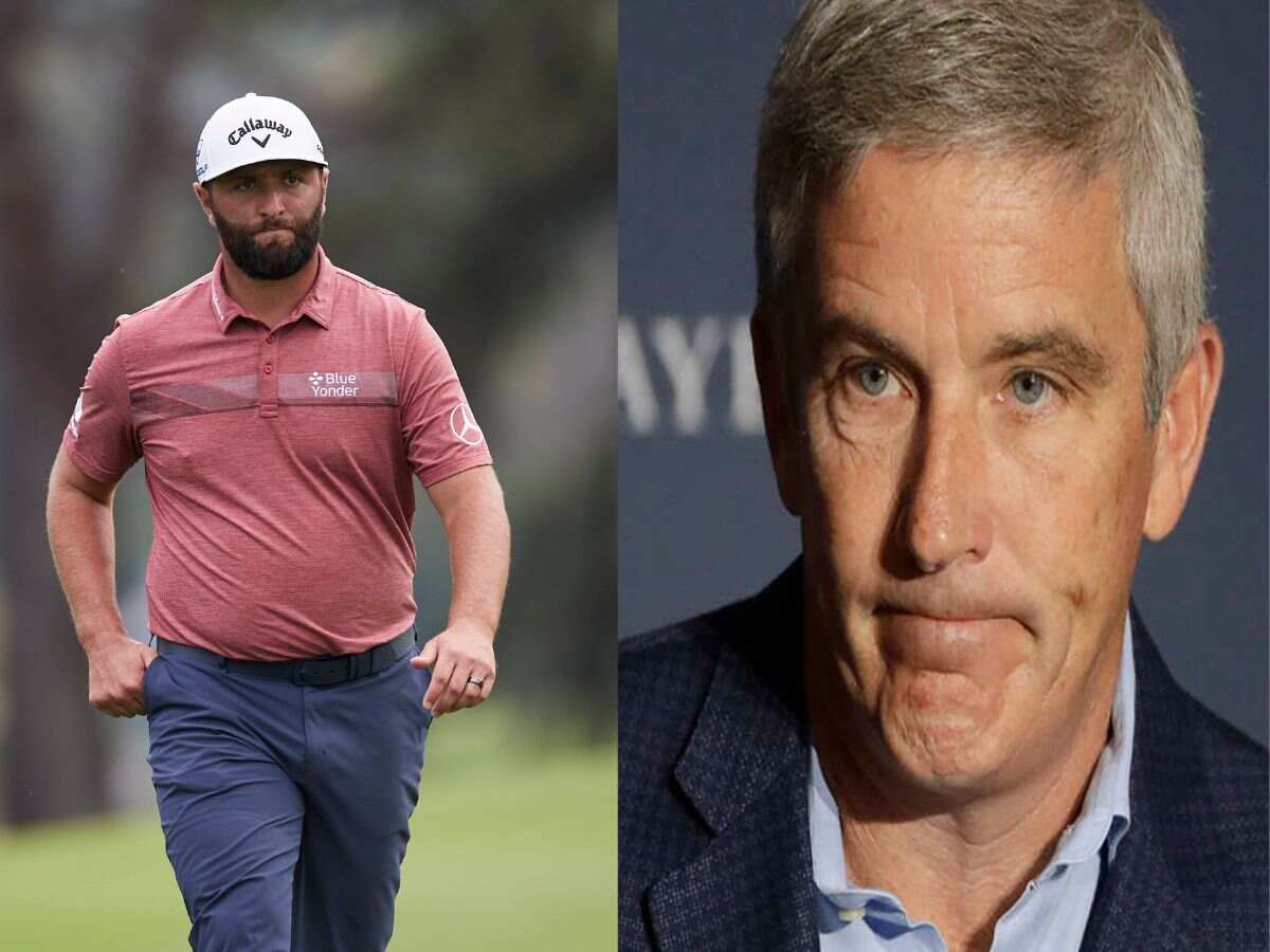 Jon Rahm and Jay Monahan