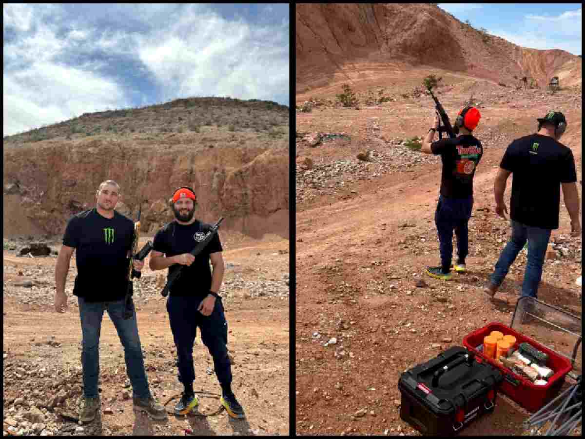 Jorge Masvidal and Sean Strickland at gun range