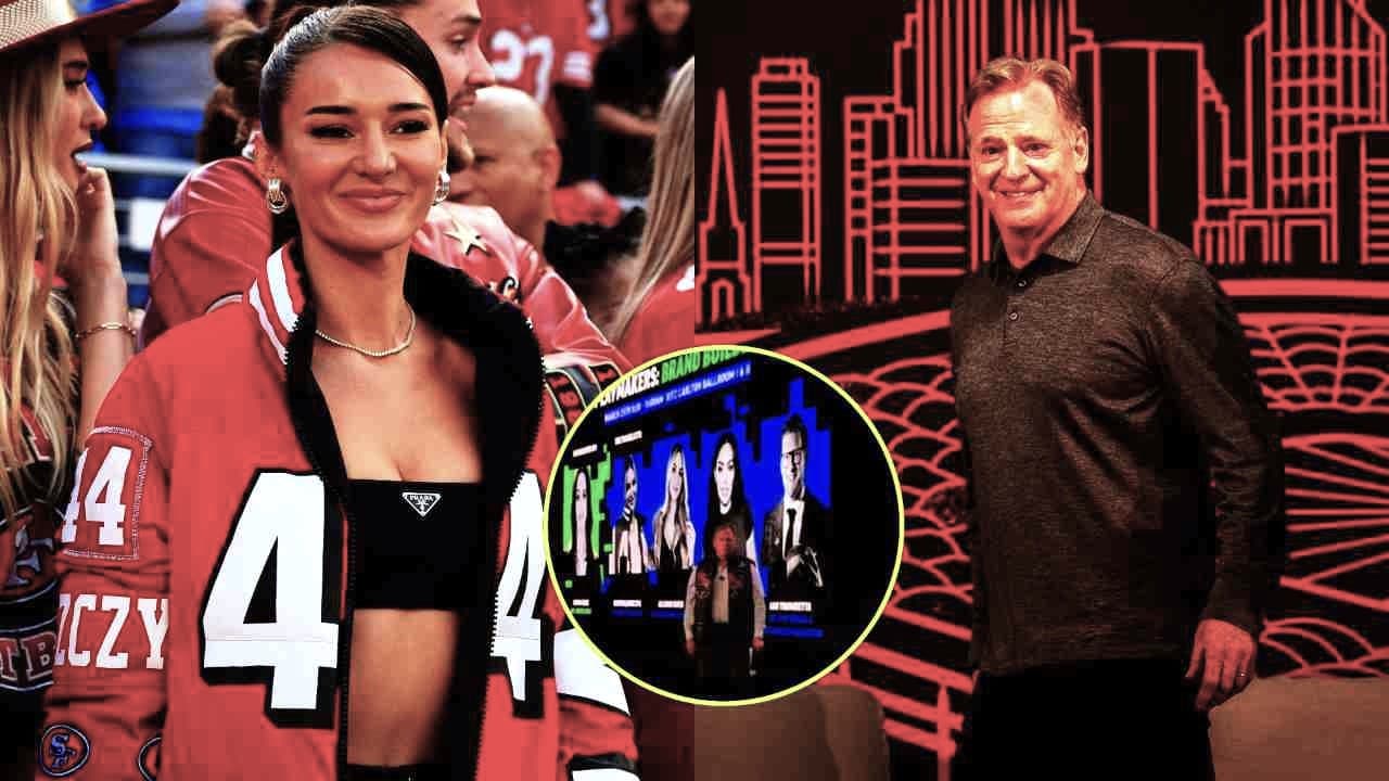 WATCH: NFL Commissioner Roger Goodell sports vest made by Kristin Juszczyk, wife of 49ers’ Kyle Juszczyk, during league’s annual meeting