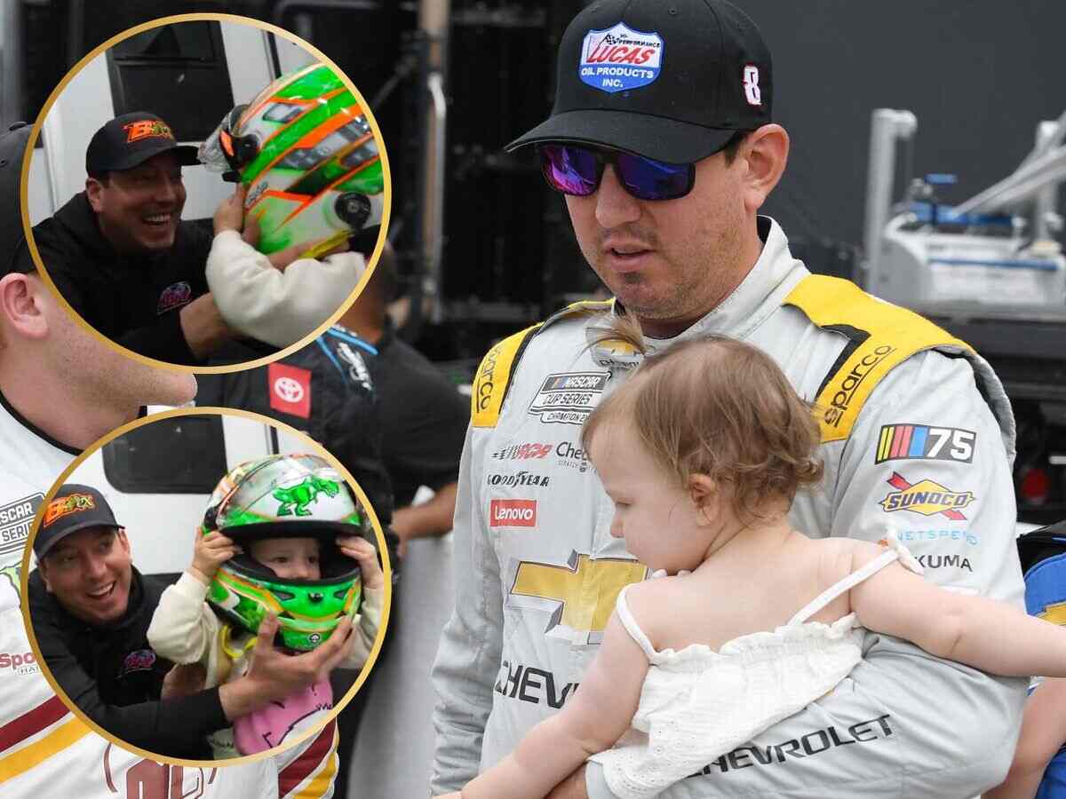 WATCH: “We’re going to have another racer in the family!” Kyle Busch has a wholesome father-daughter moment as the three year old sports a racing helmet