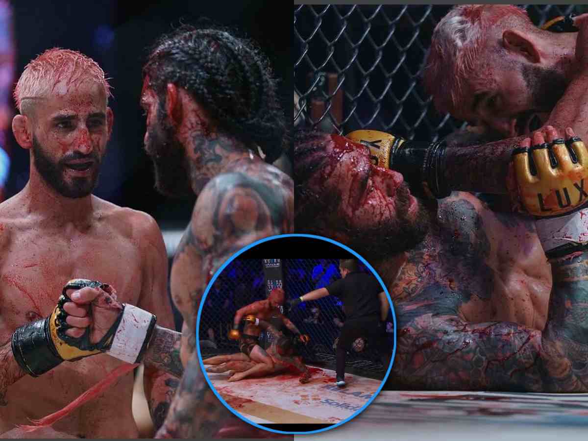 Graphic Warning! “The floor is painted red” – Absolute blood bath in MMA fight leaves fans questioning stoppage