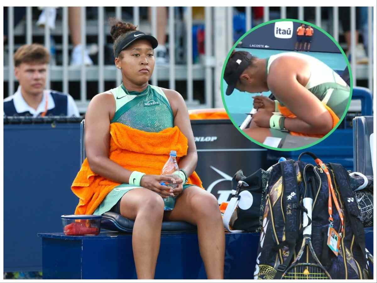 WATCH: Mental health advocate Naomi Osaka takes to journaling mid-match during her title quest in Miami!