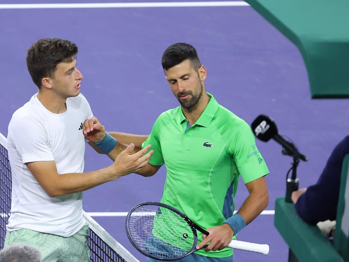 Novak Djokovic and Luca Nardi