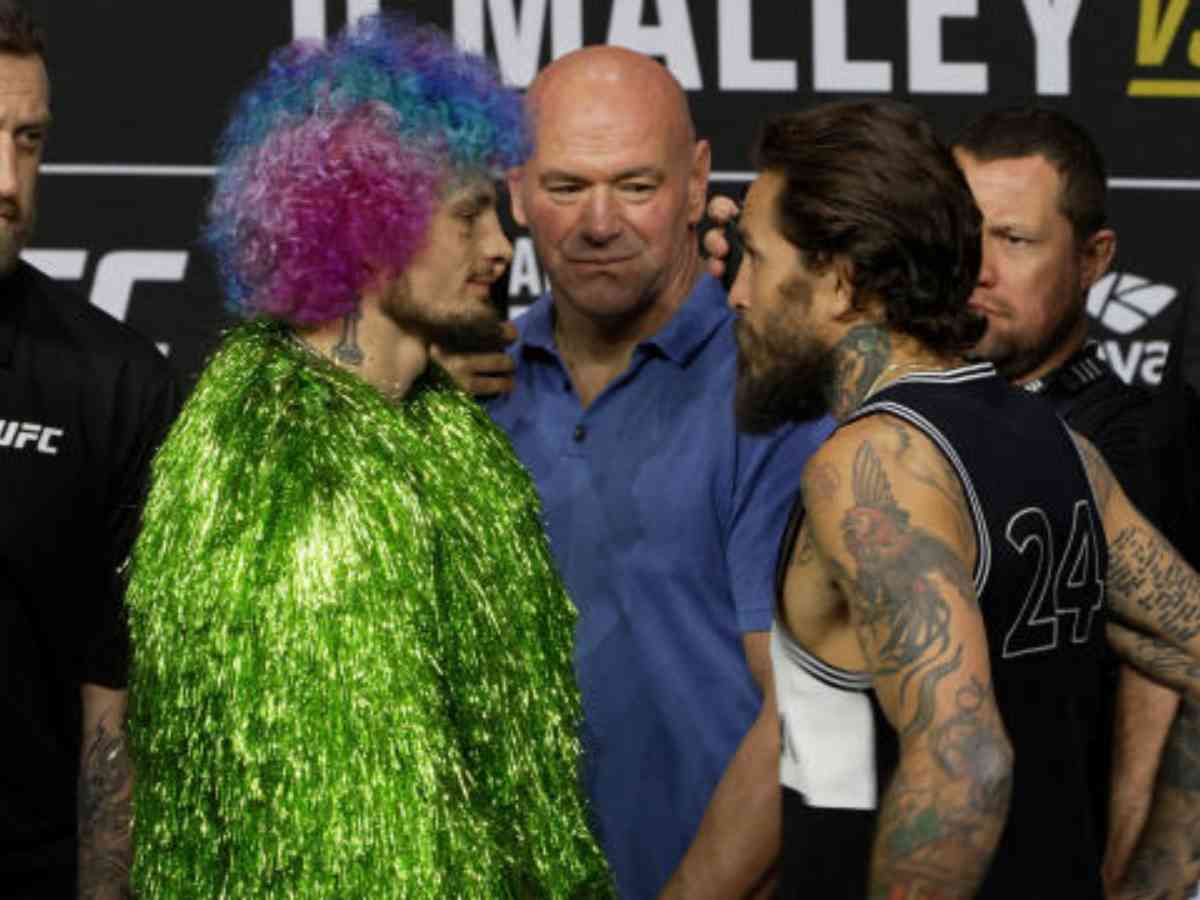 Sean O'Malley gets booed by the crowd at UFC 299 press conference