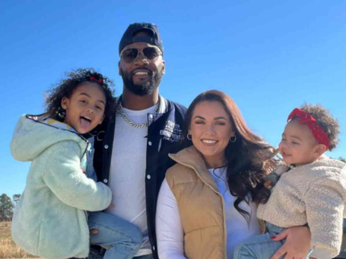 Shaquille Leonard and Kayla Leonard with their children