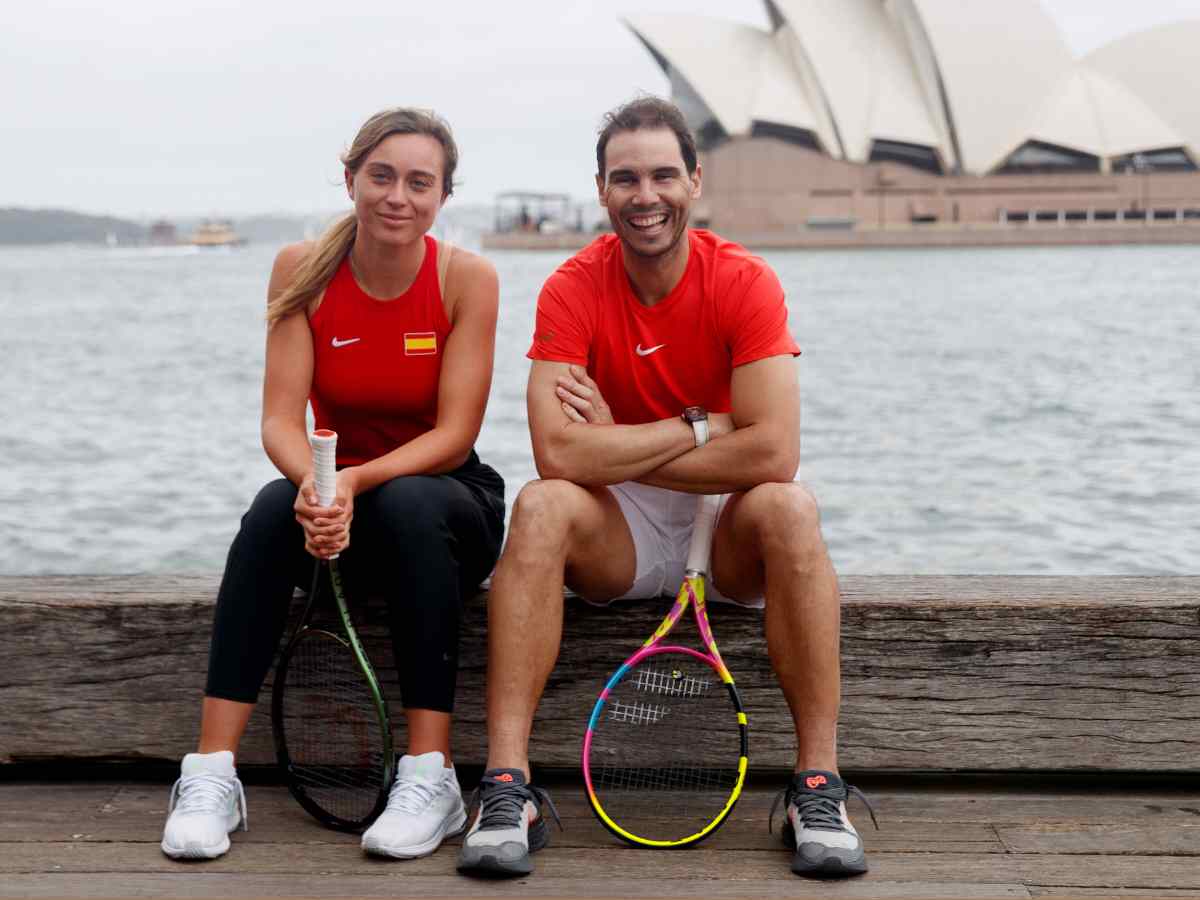  Spanish tennis players Rafael Nadal and Paula Badosa, along with team Spain during a visit to Sydney Harbour foreshore as part of a 2023 United Cup media event in Sydney, Thursday December 29, 2022