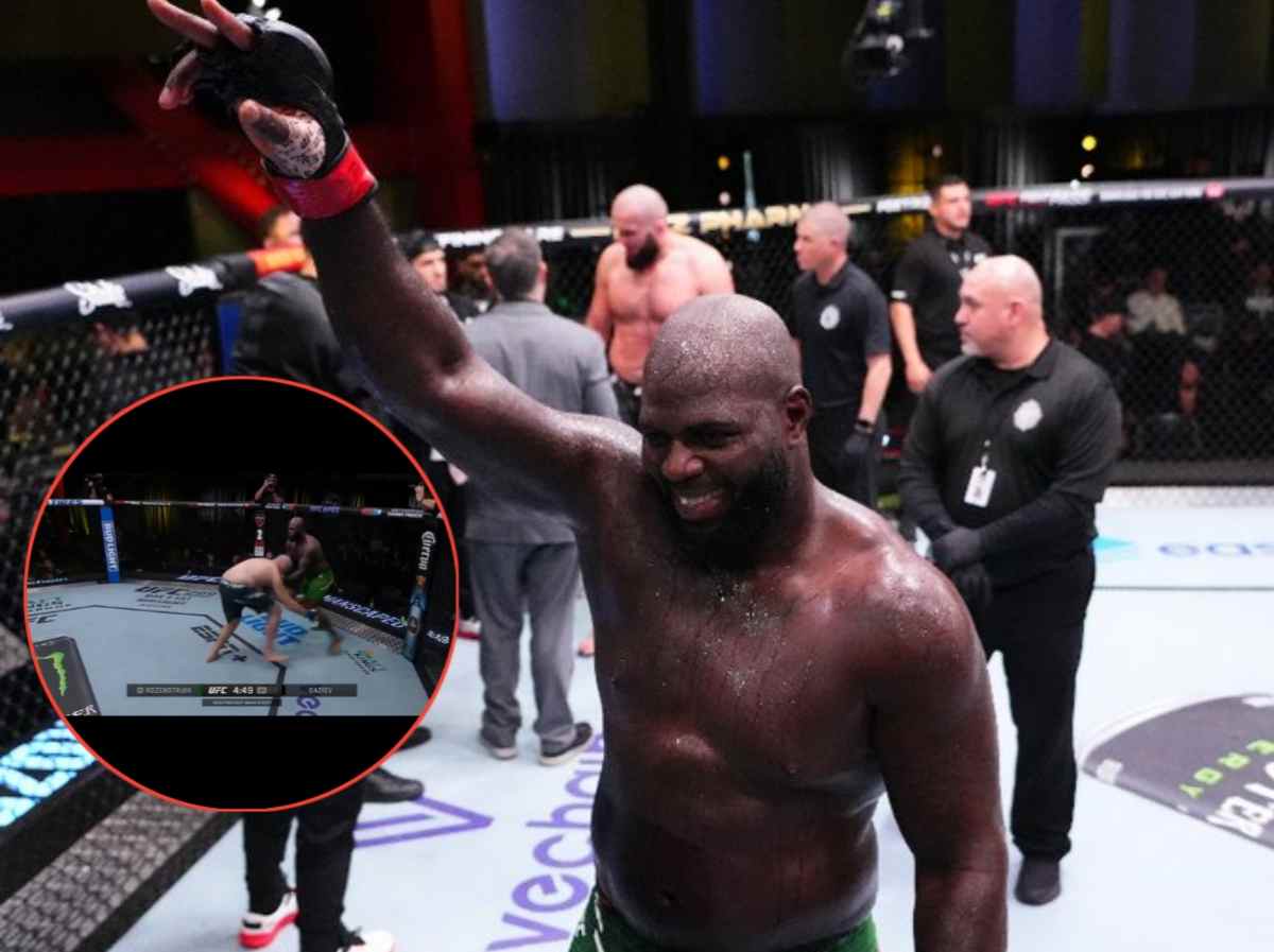 WATCH: “Looney tunes ass mother**ker” – UFC heavyweight Shamil Gaziev’s EMBARASSINGLY crashing into cage during takedown has fans in splits