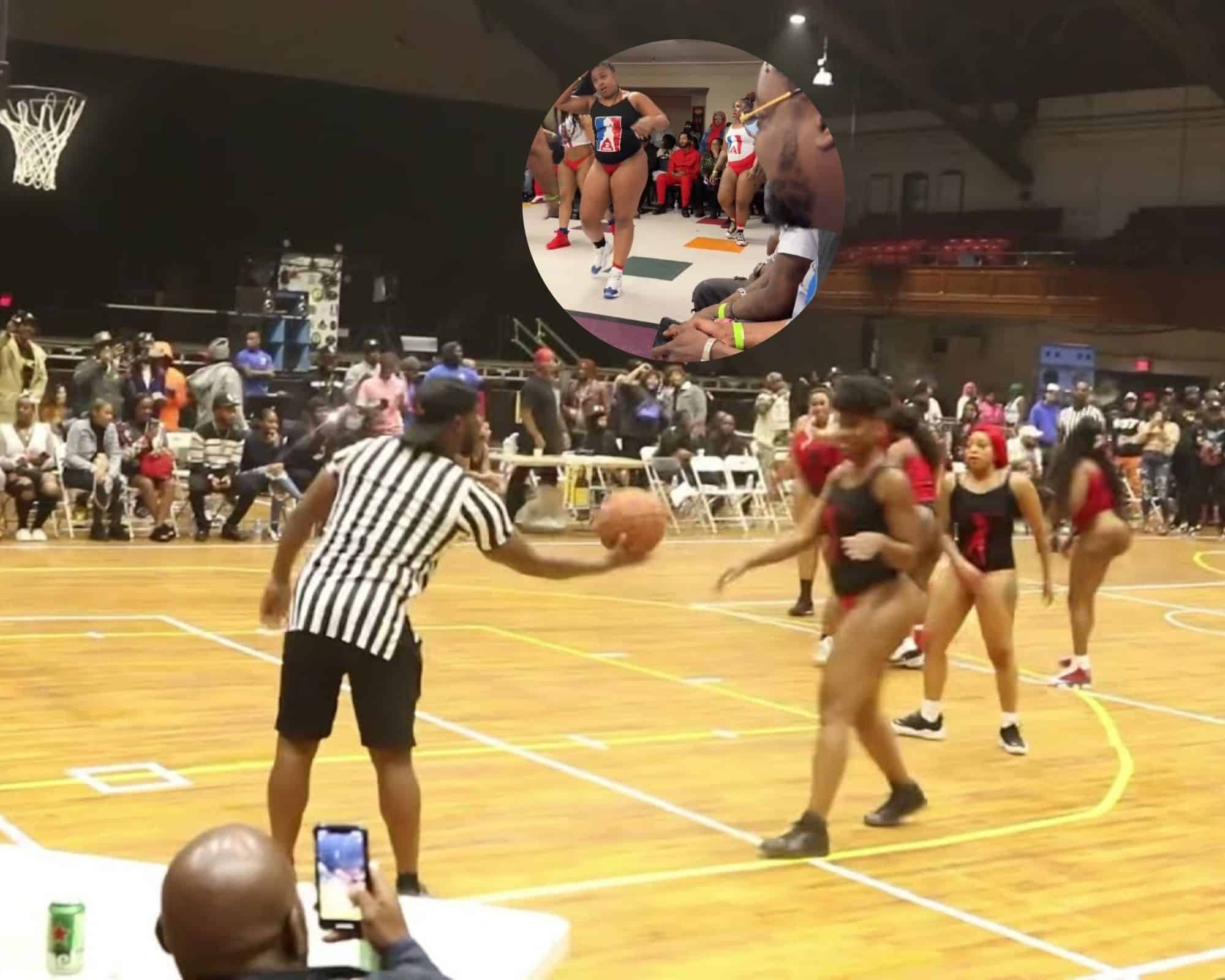 WATCH: “Should get you a year in prison” – Basketball game featuring women in lingerie goes VIRAL; leaves netizens furious