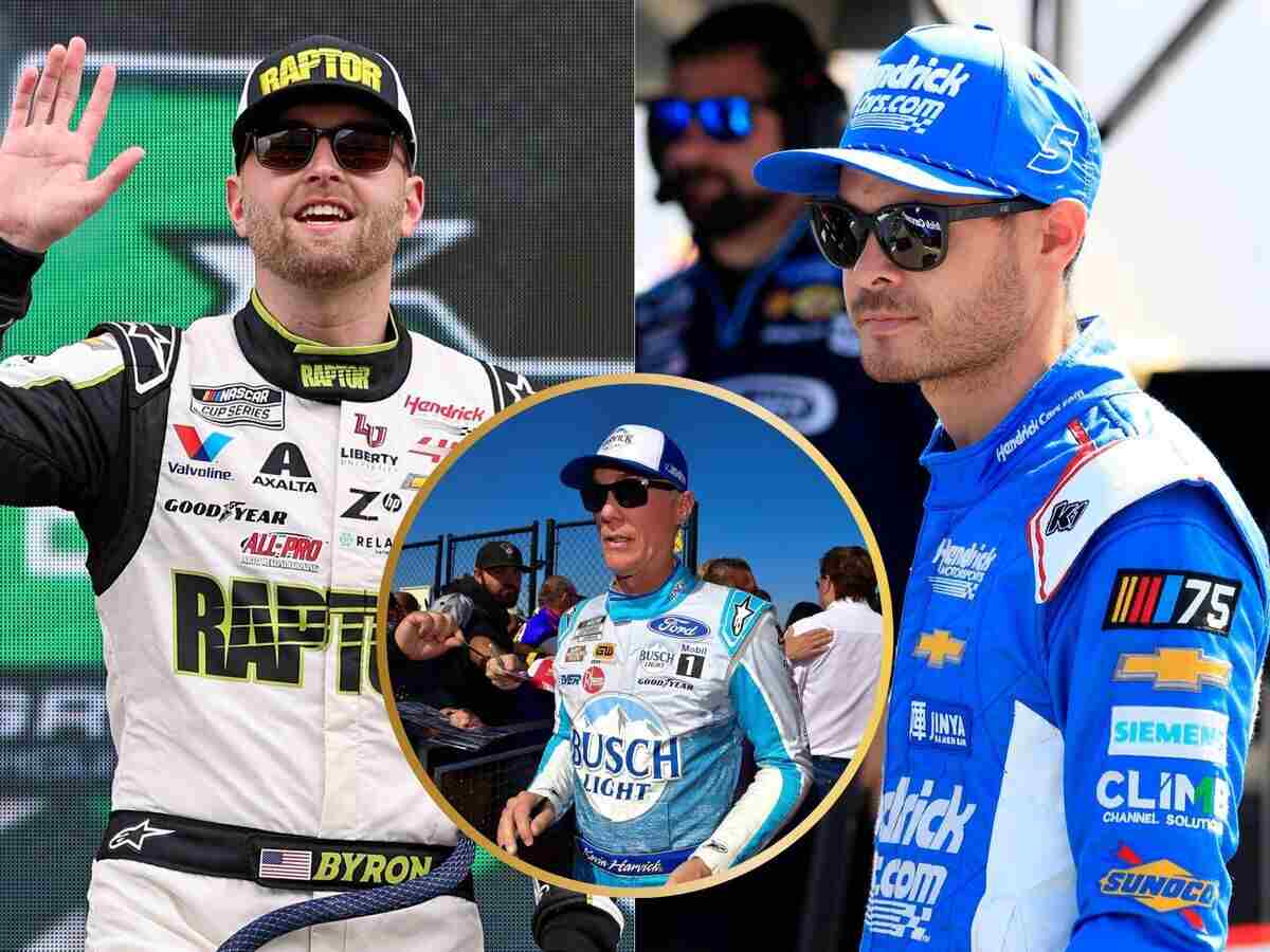 Kevin Harvick rejects claims that Kyle Larson is a better racer than Willaim Byron at HMS