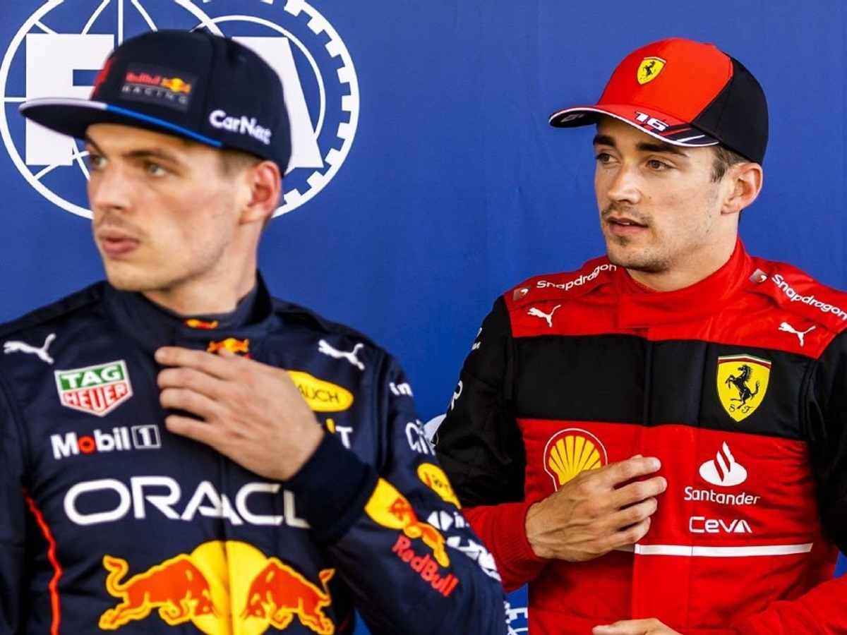 Max Verstappen and Charles Leclerc