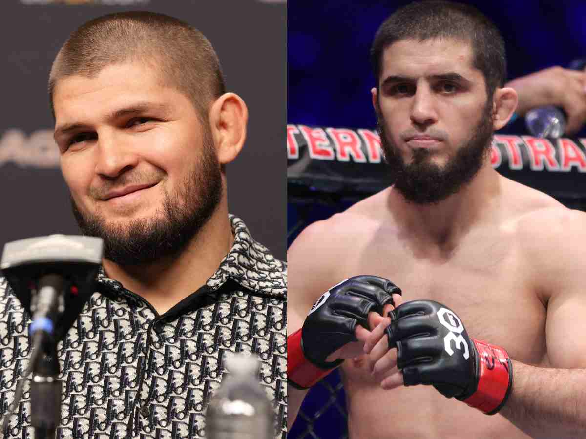 “Can you fight like him?” Khabib Nurmagomedov gets HILARIOUSLY compared to Islam Makhachev by 7 year old son