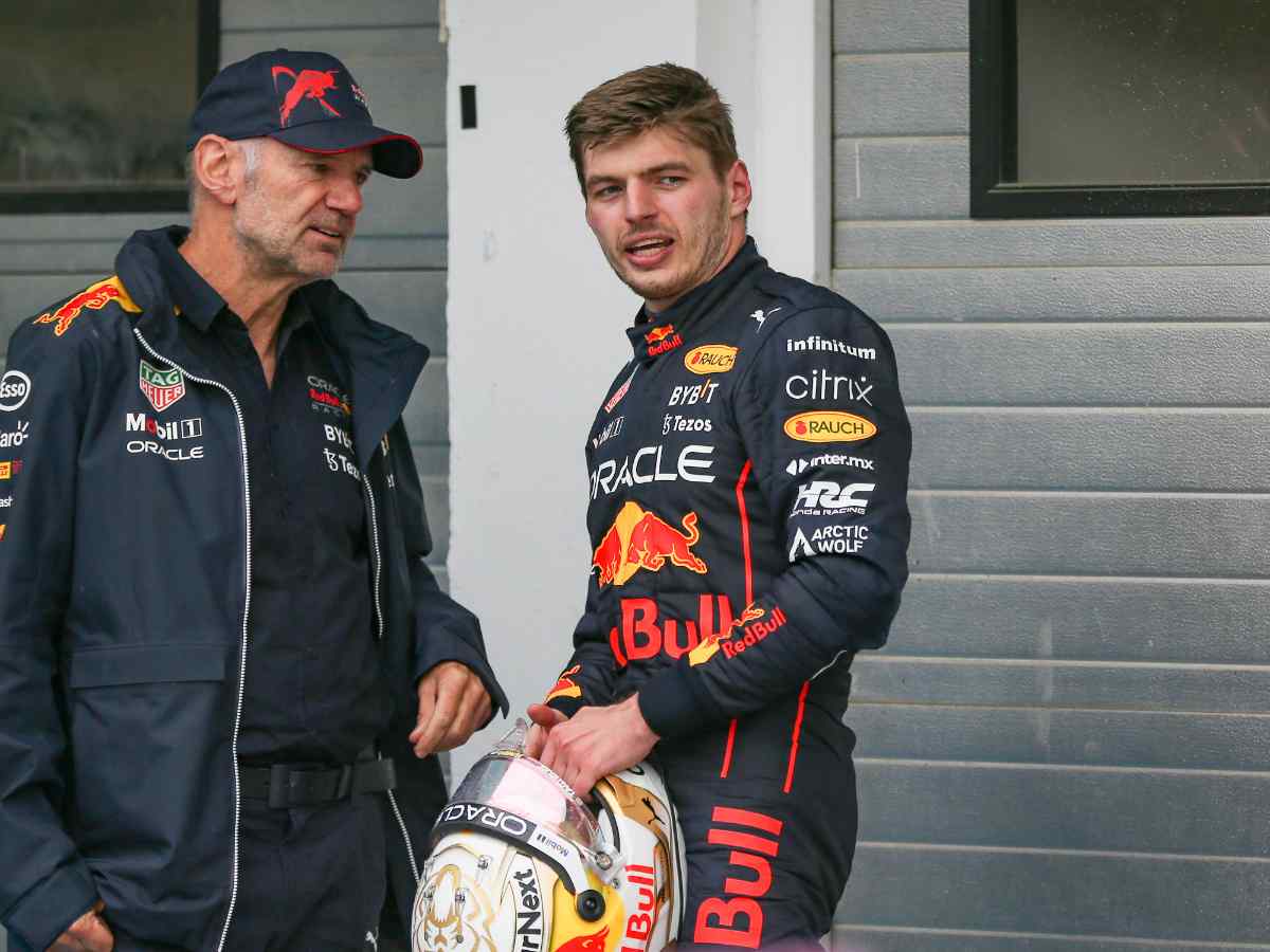 Adrian Newey and Max Verstappen